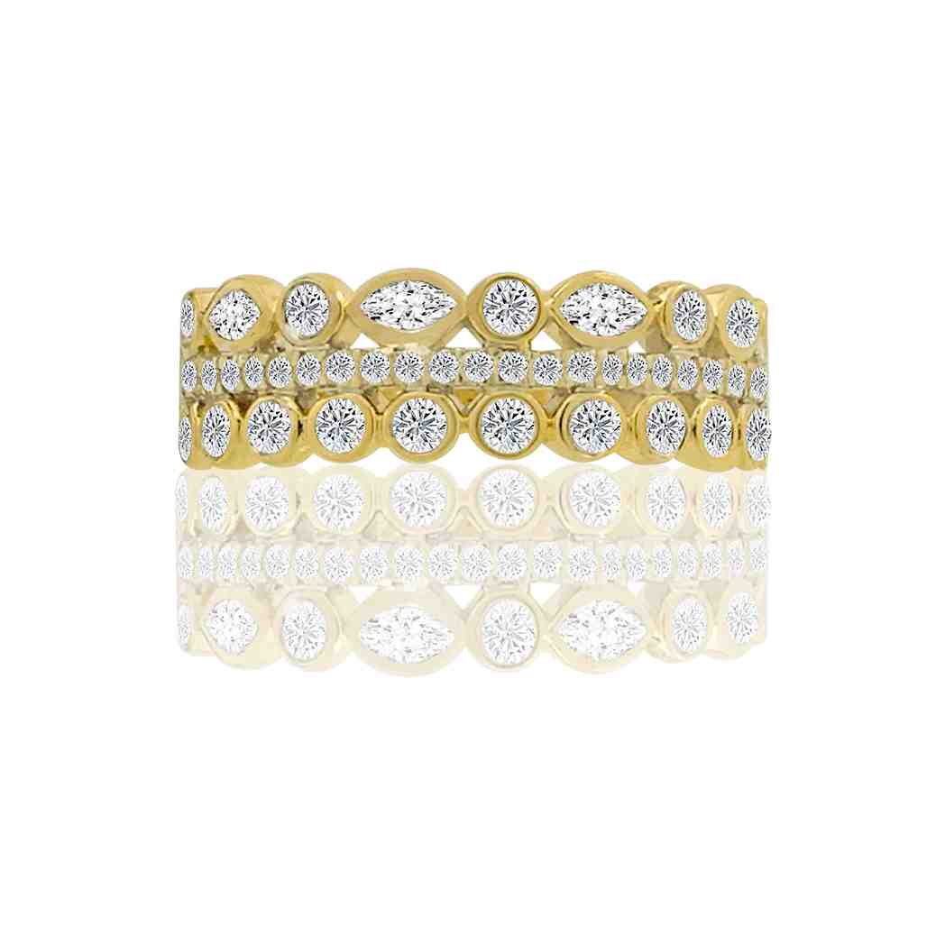 Diamond Half Bnad Ring LR11067A